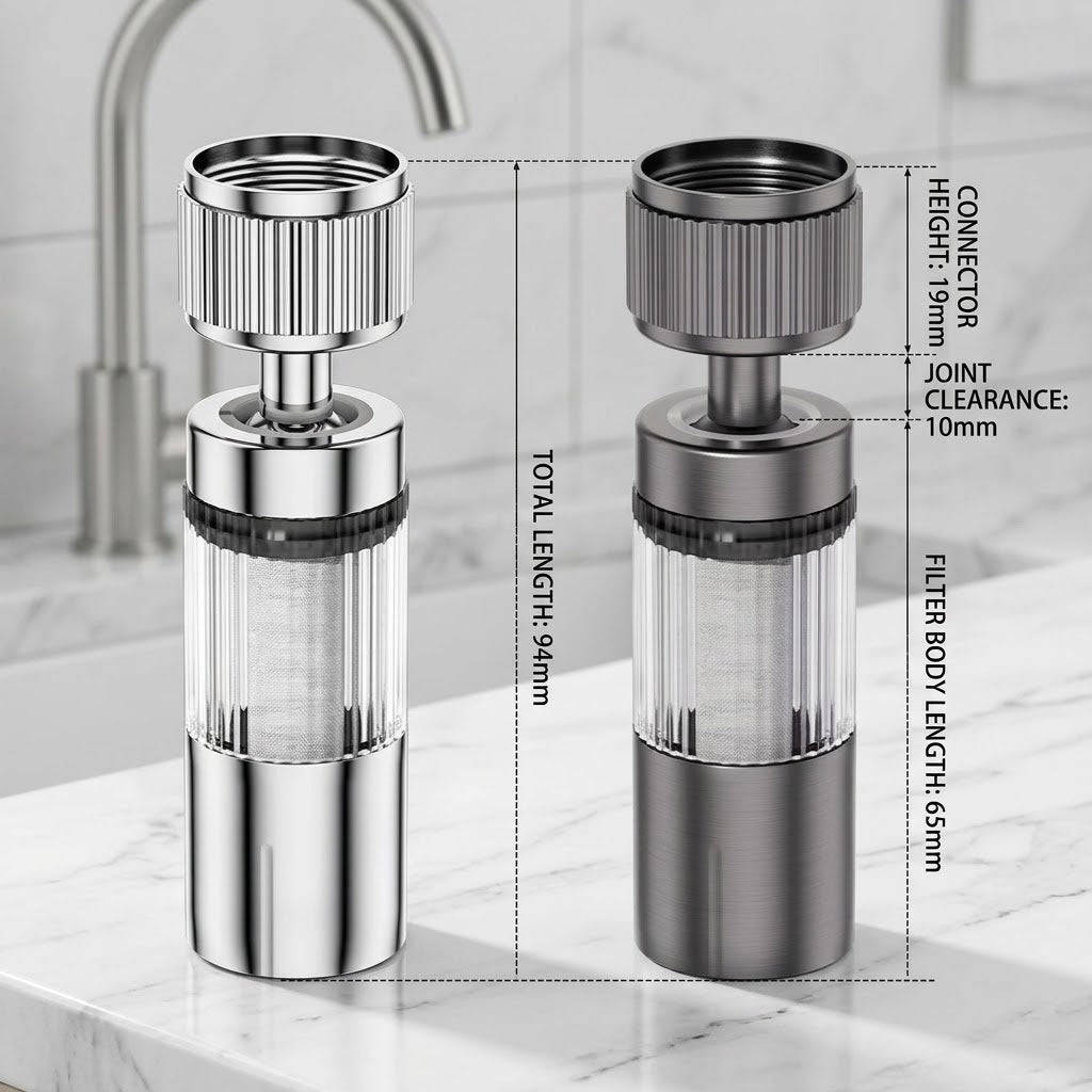 Flervinkelblandare med förlängning – 360° roterande kranfilter för kök och badrum