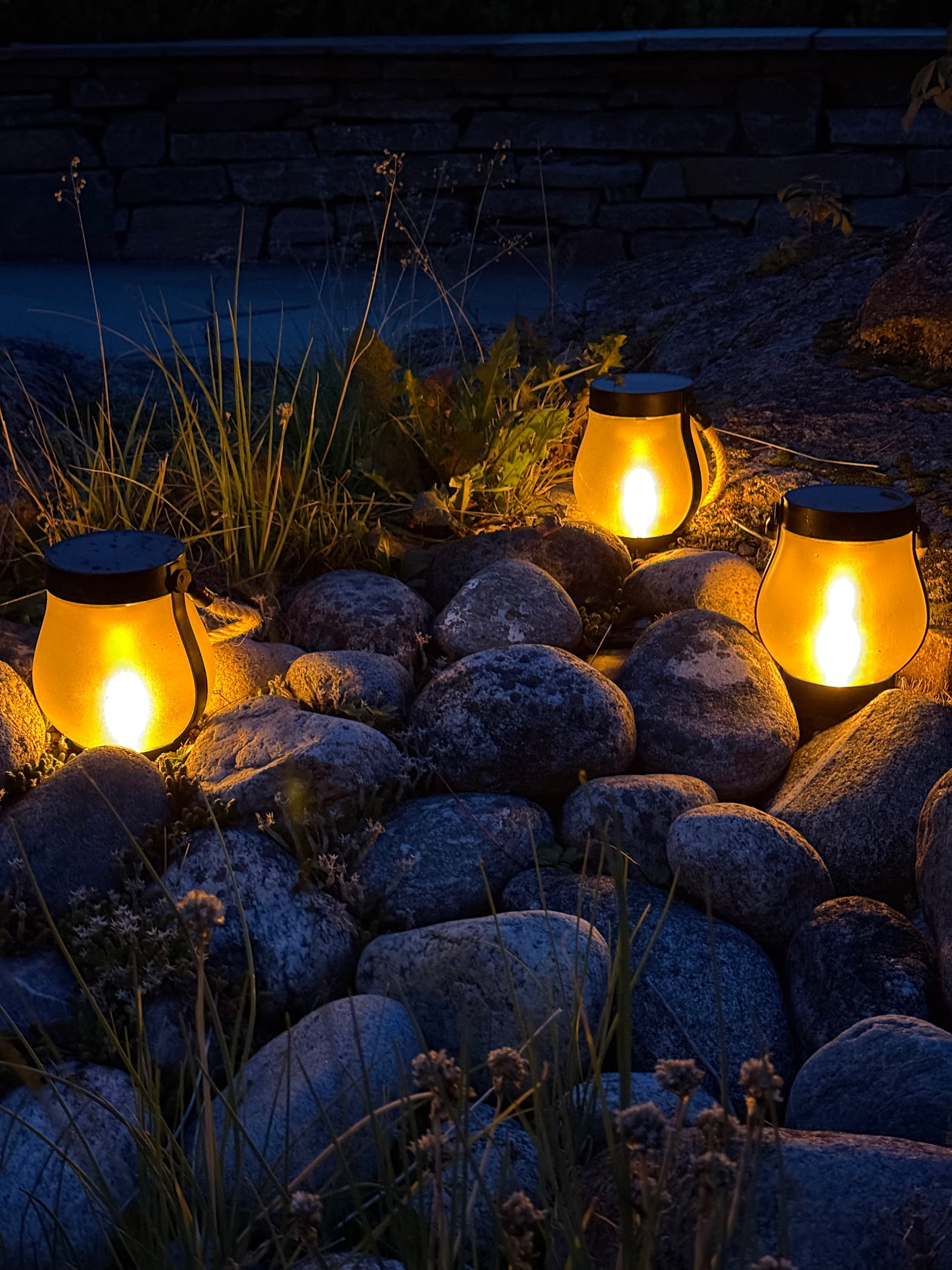 Solcellslykta för utomhusbruk – Varm, flimmerande låga för mysig atmosfär