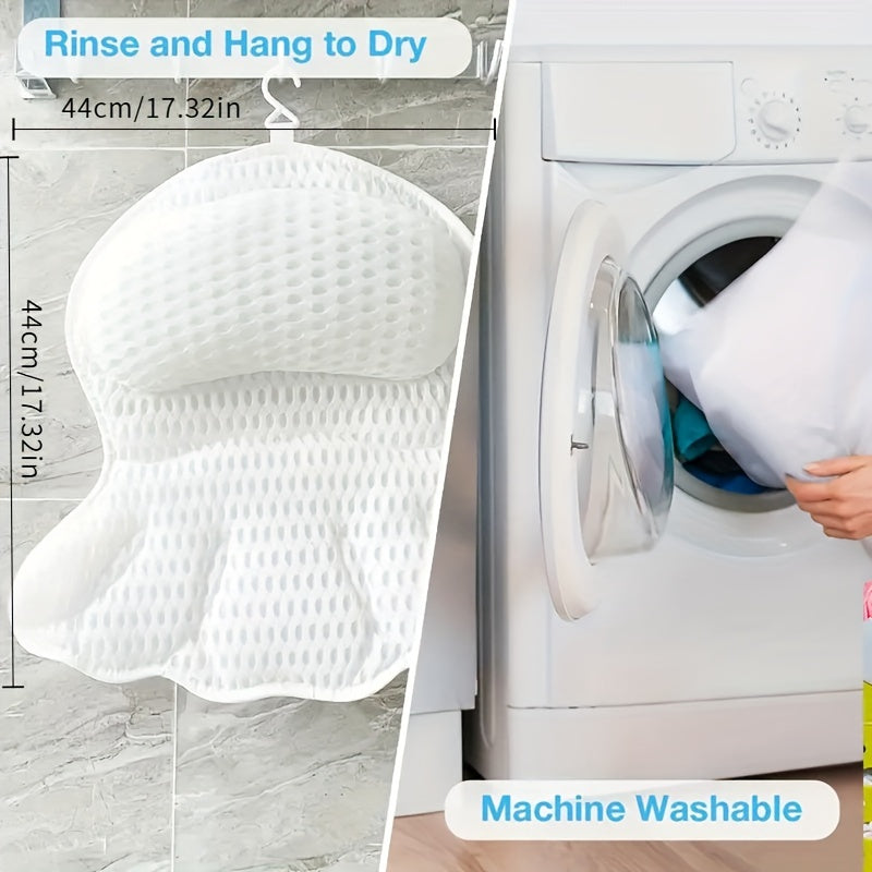 Ergonomisk badkudde – nack- och ryggstöd, halkfri, snabbtorkande spa-tillbehör