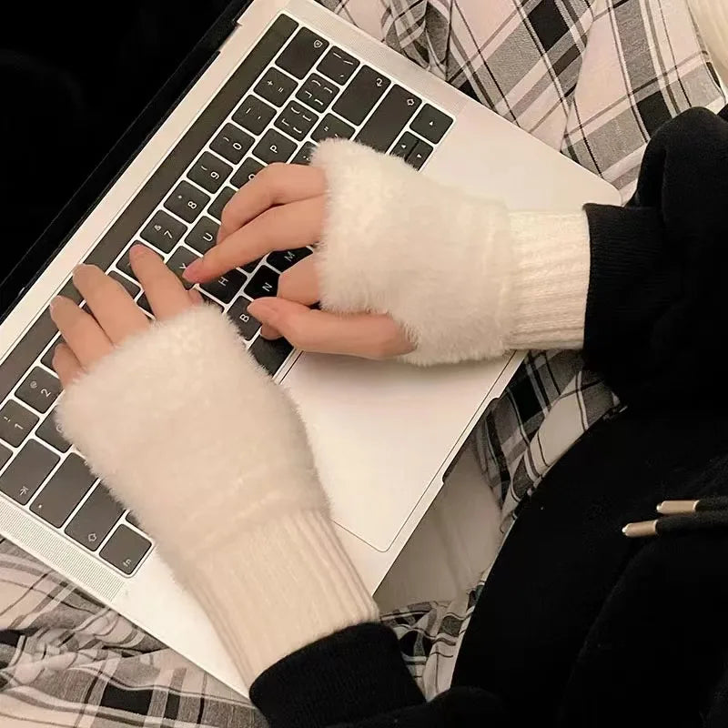 Unisex fingerlösa fleecehandskar – Varma och andningsbara vinterhandskar