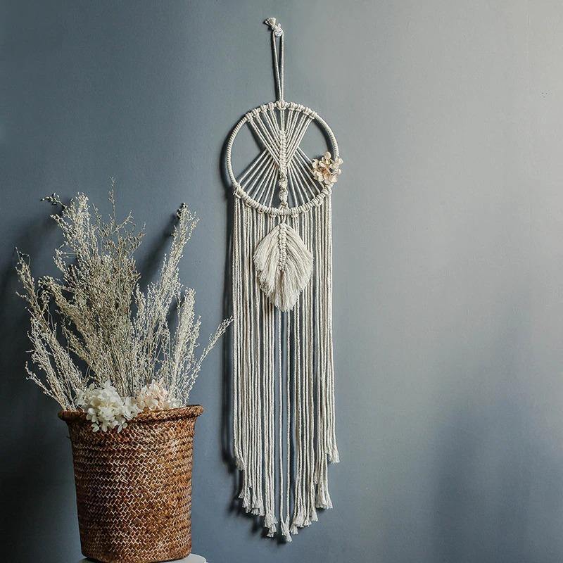 Celestial Macrame Dreamcatcher Vägghängning