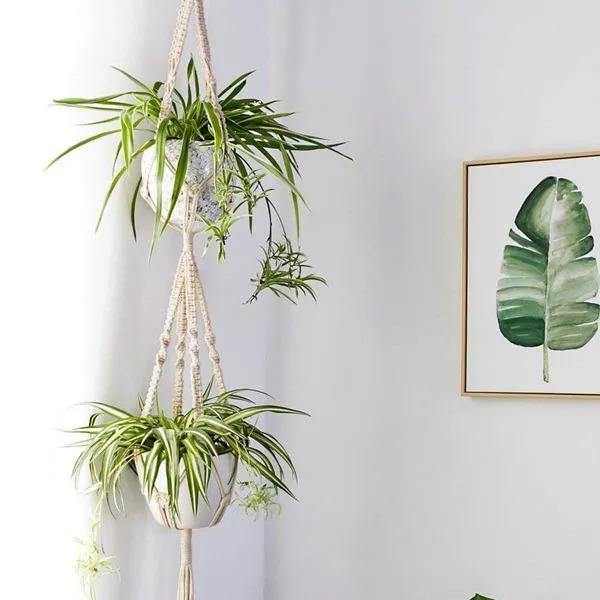 4-delad handgjord Boho Macrame växthållare set