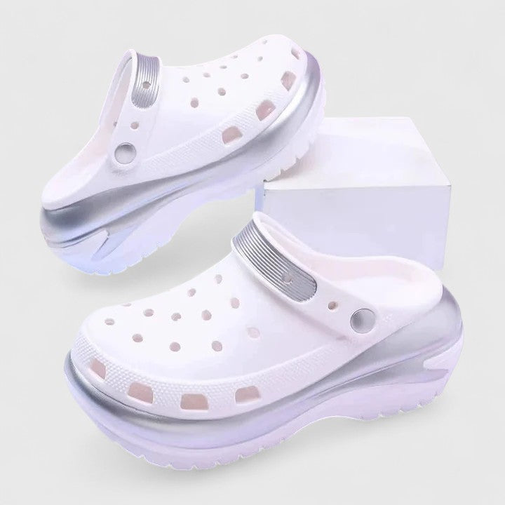 Damplatåsandaler – Slip-on skor för vardagsbruk med texturerad sula