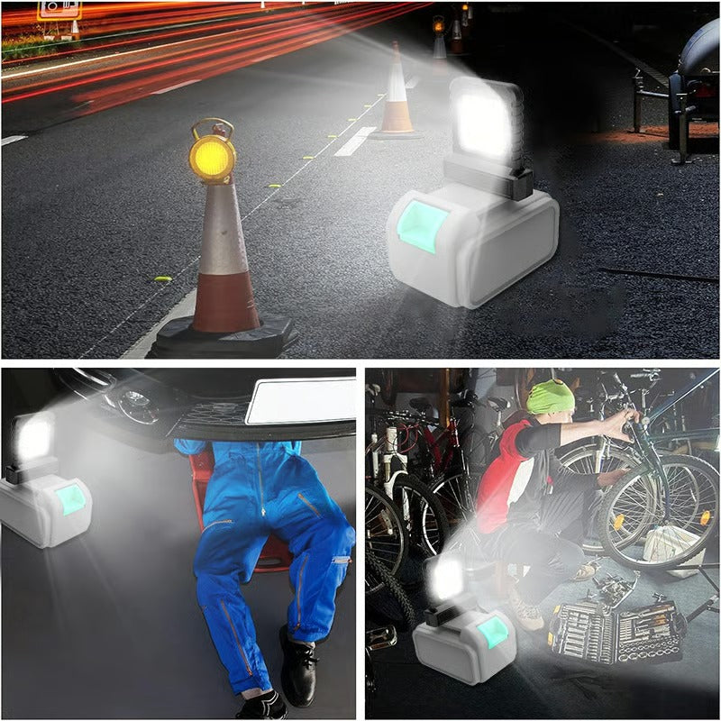 Bärbar LED-utomhusspotlight - Ultraljus arbets- och campinglampa, kompatibel med universalbatterier