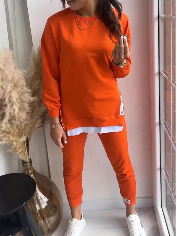 Mysig tvådelad sweatshirt och stretchleggings för kvinnor