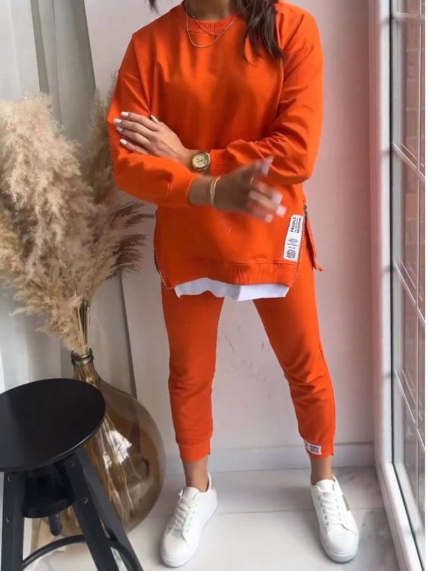 Mysig tvådelad sweatshirt och stretchleggings för kvinnor