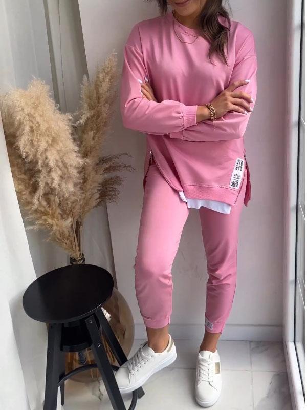 Mysig tvådelad sweatshirt och stretchleggings för kvinnor