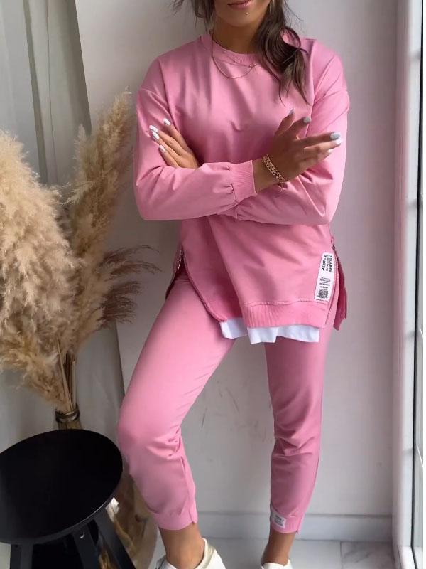 Mysig tvådelad sweatshirt och stretchleggings för kvinnor