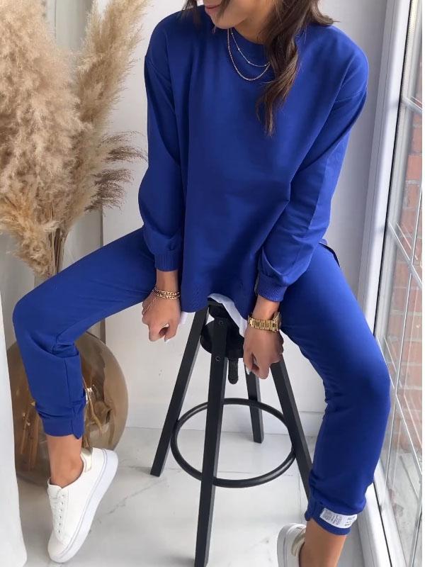 Mysig tvådelad sweatshirt och stretchleggings för kvinnor