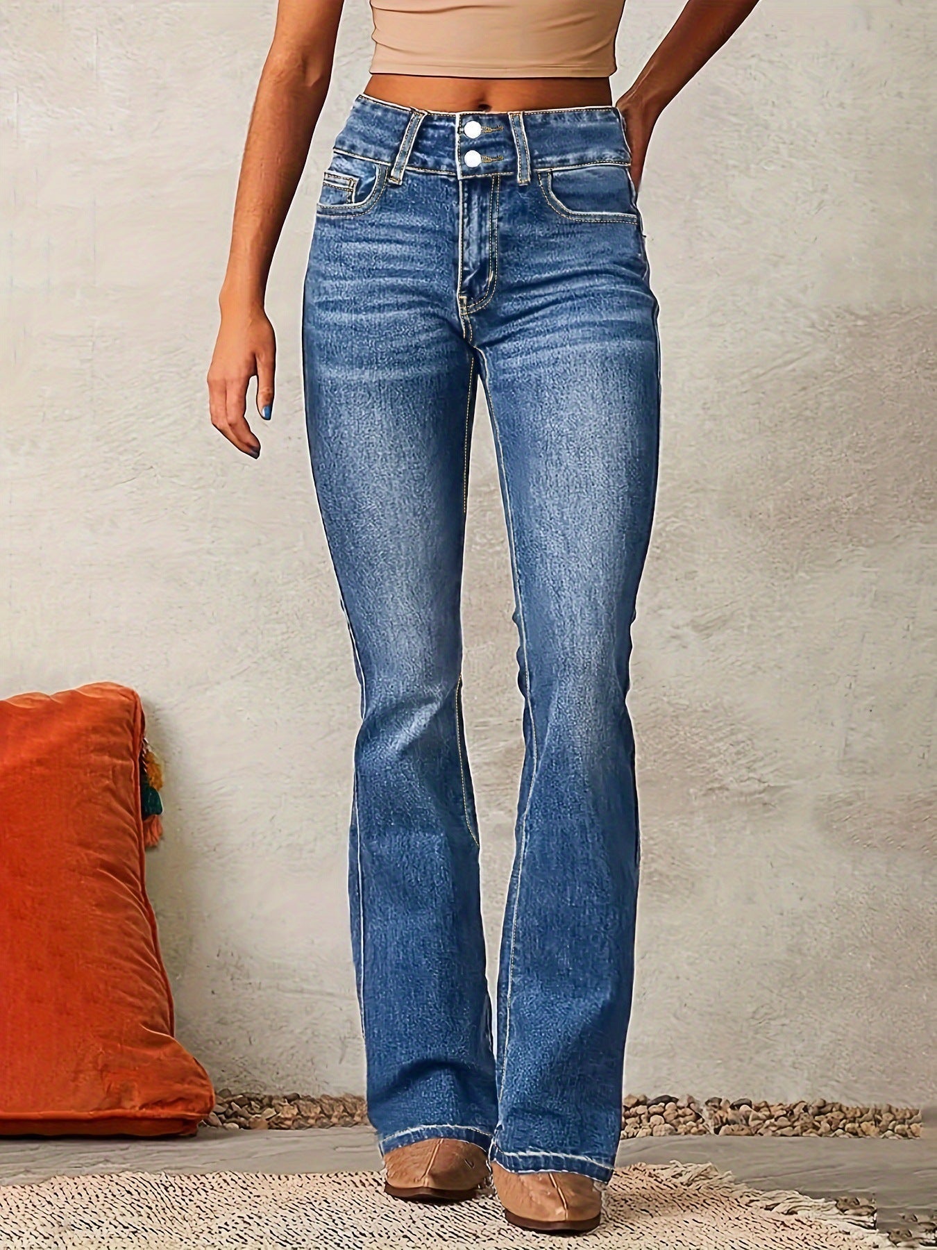 Matilda | Bootcut-jeans med hög midja – Casual, vardags- och streetwear-kläder