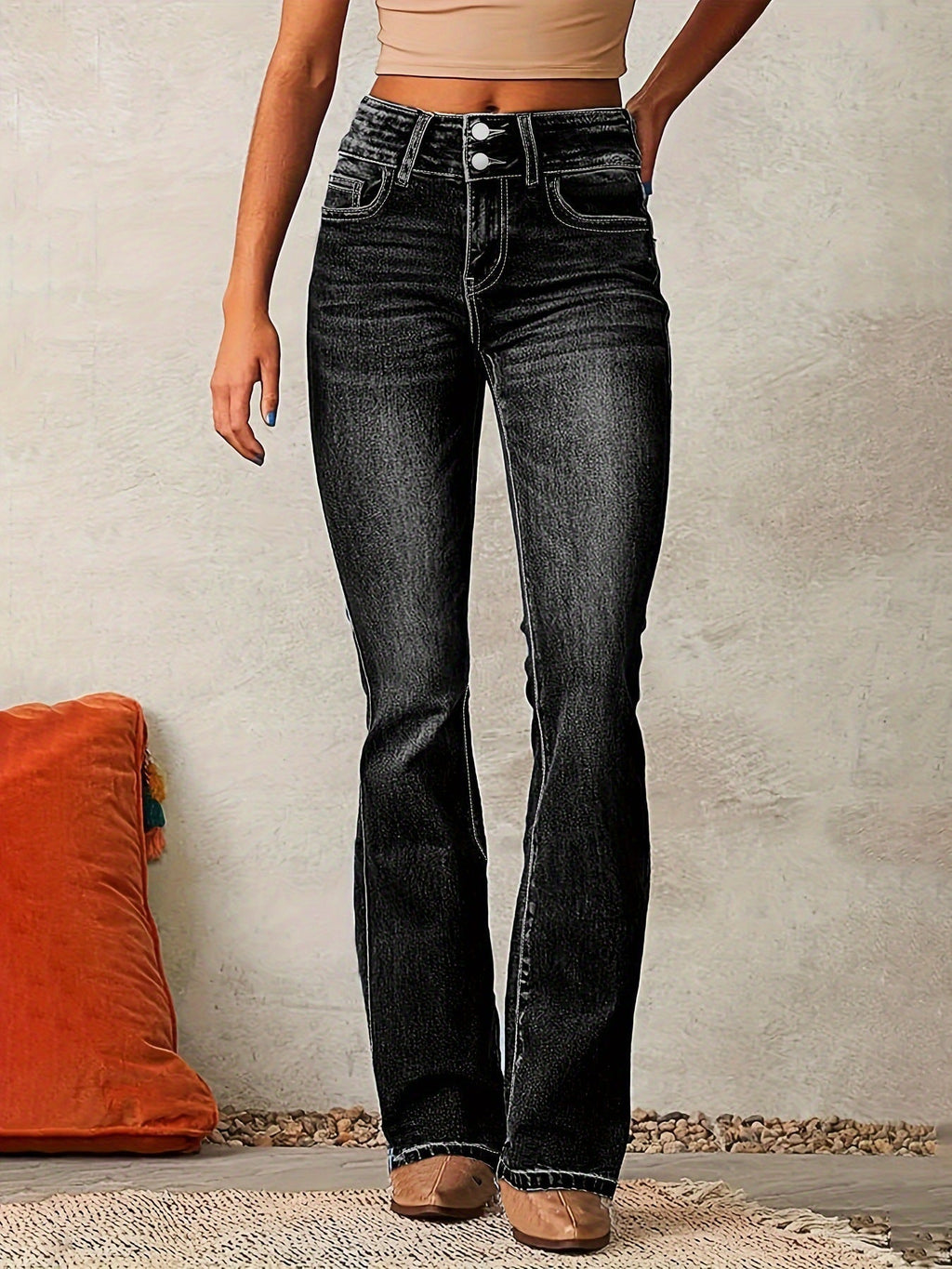 Matilda | Bootcut-jeans med hög midja – Casual, vardags- och streetwear-kläder
