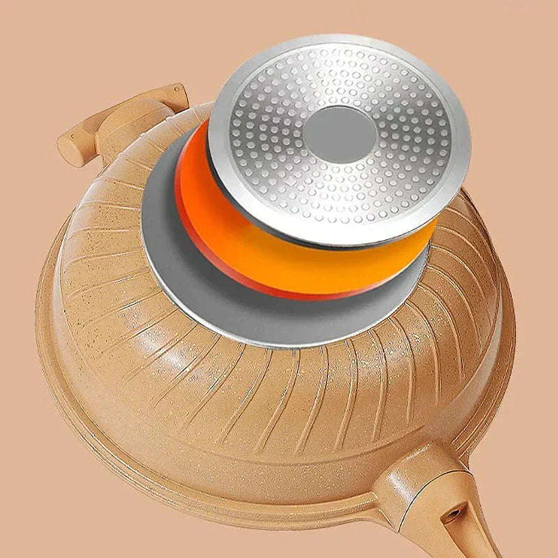 Mångsidig wokpanna med non-stick-beläggning – Premium multifunktionella kokkärl