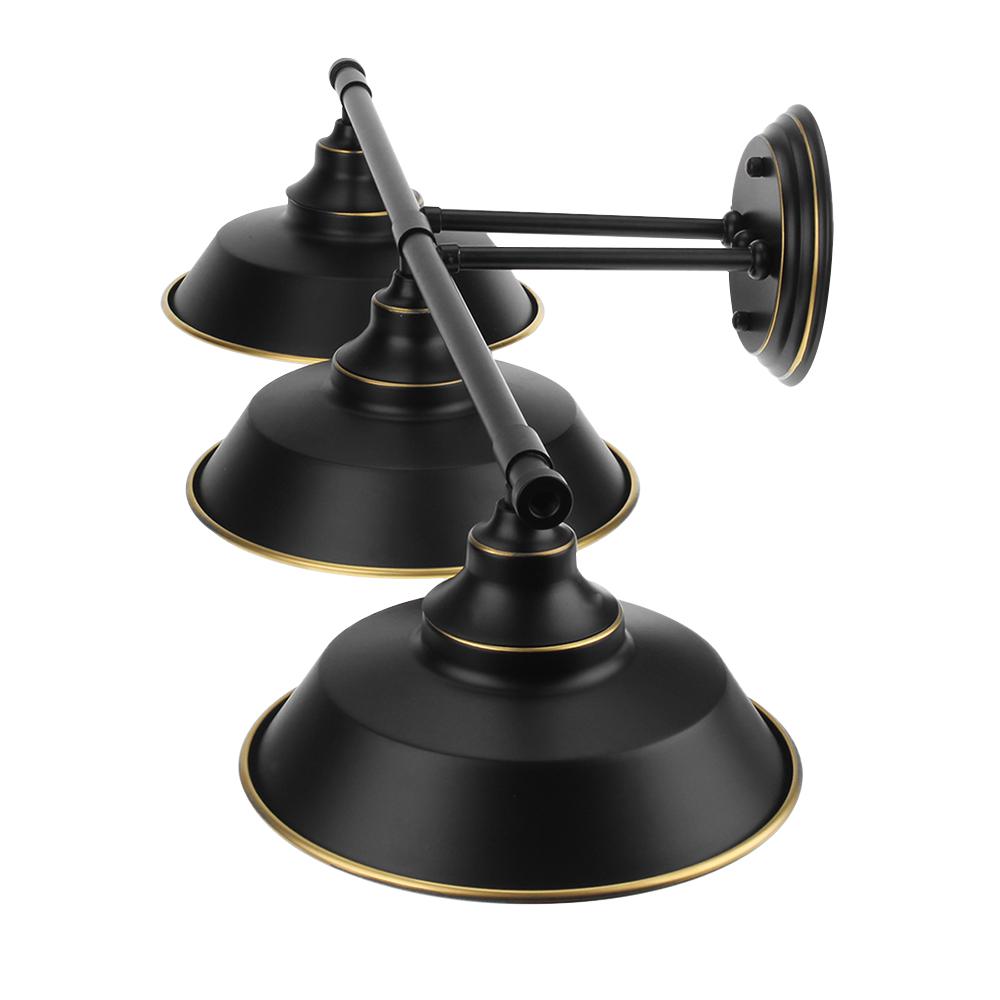 Klassisk lantlig vägglampa - Rustik svart trippelljus