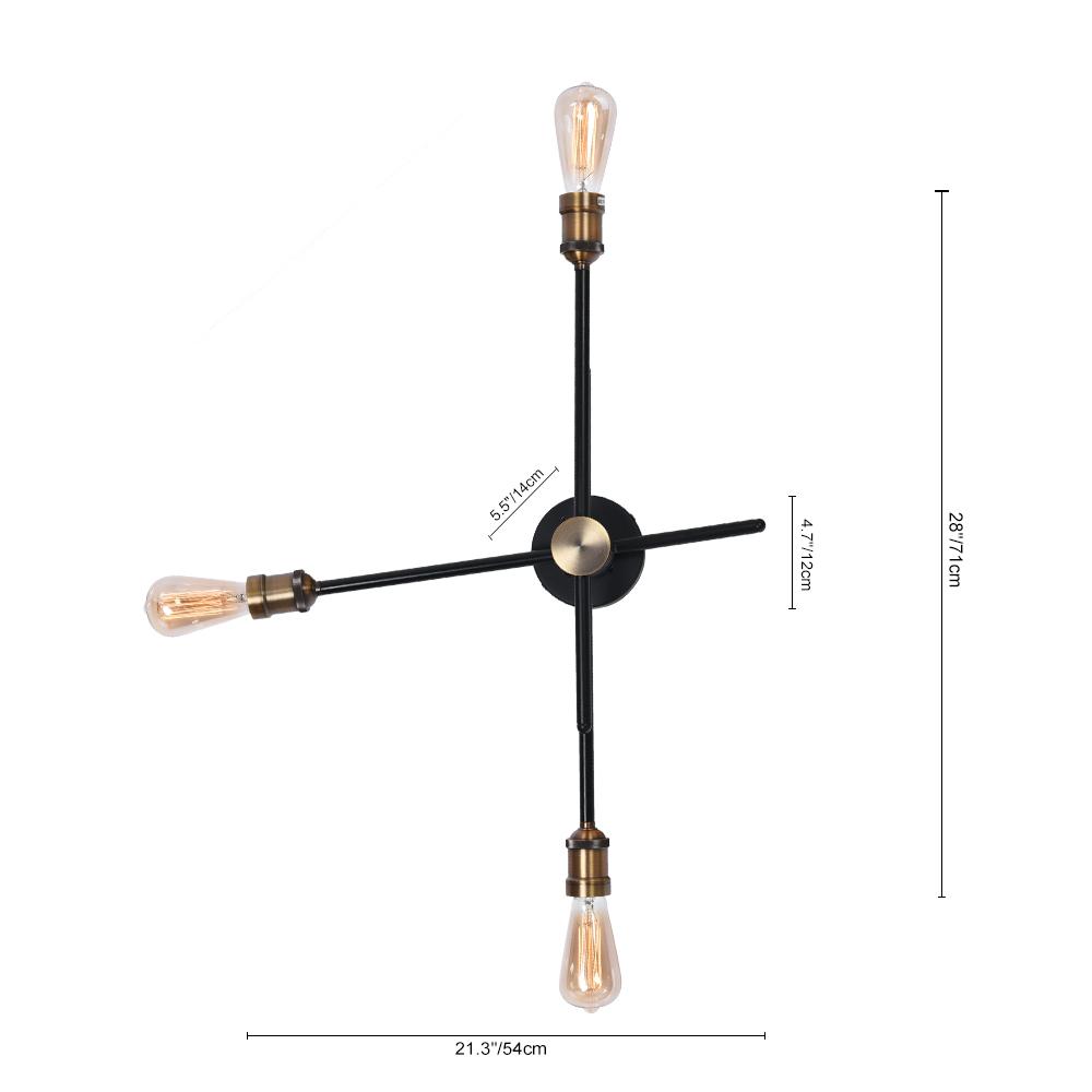 Modern vägglampa för hemmet - Elegant svart linjär design med flera ljuskällor