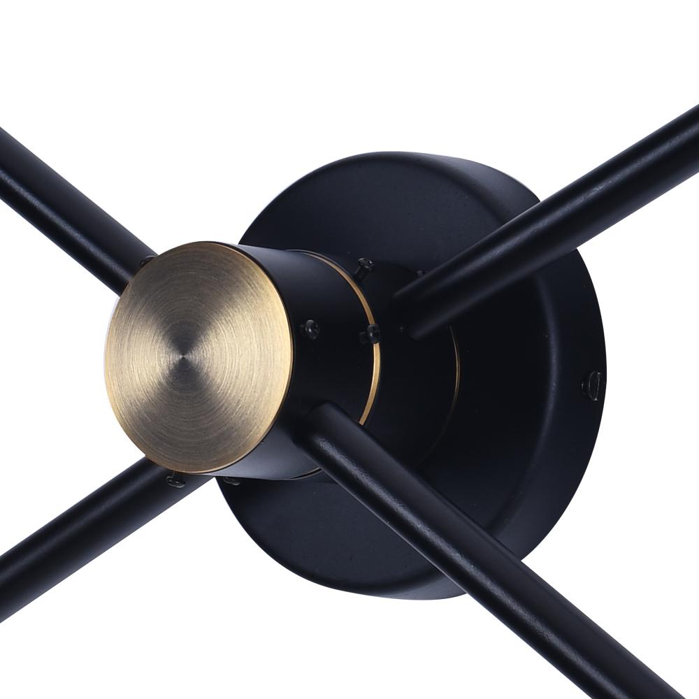 Modern vägglampa för hemmet - Elegant svart linjär design med flera ljuskällor