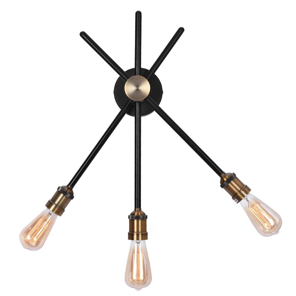 Modern vägglampa för hemmet - Elegant svart linjär design med flera ljuskällor