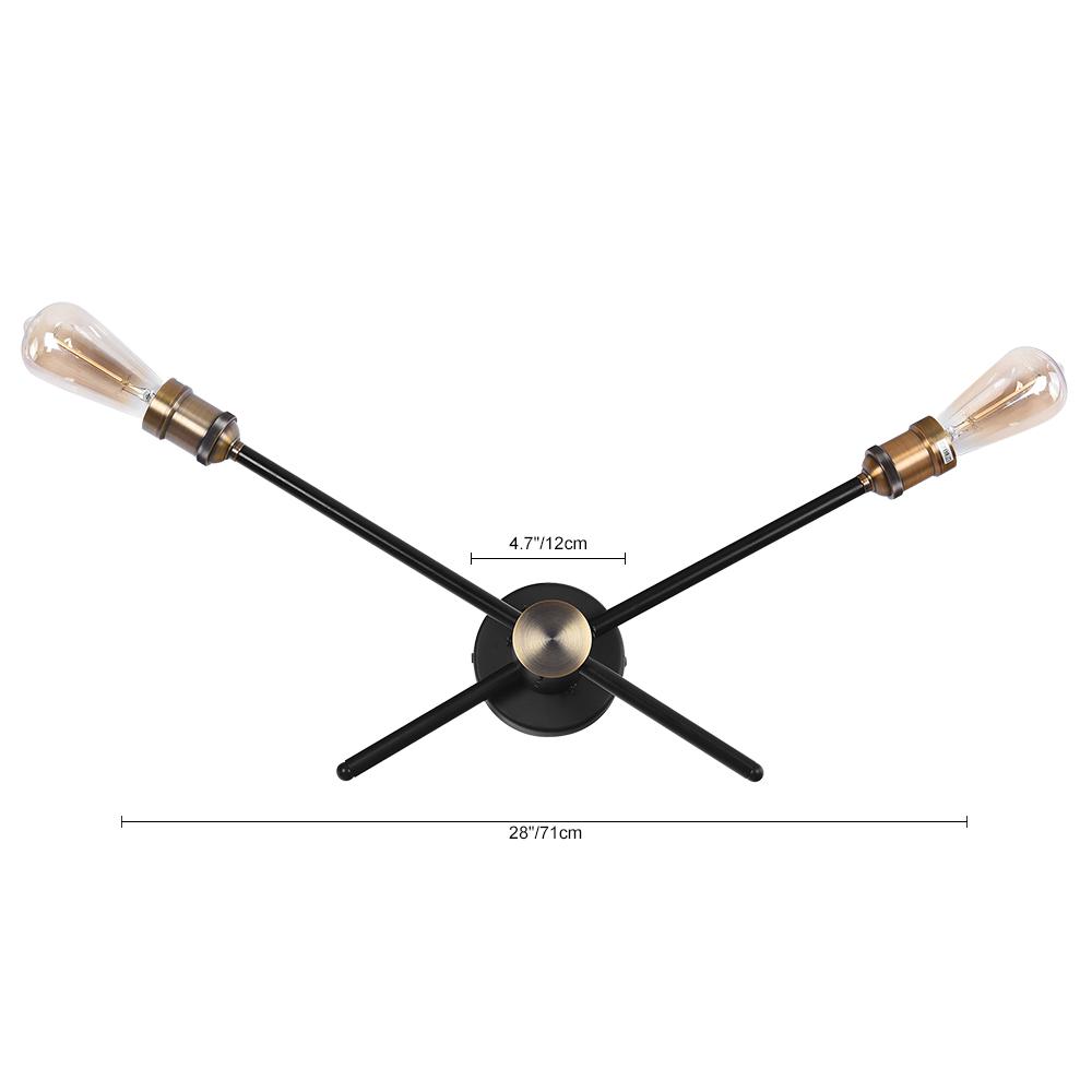 Modern vägglampa för hemmet - Elegant svart linjär design med flera ljuskällor