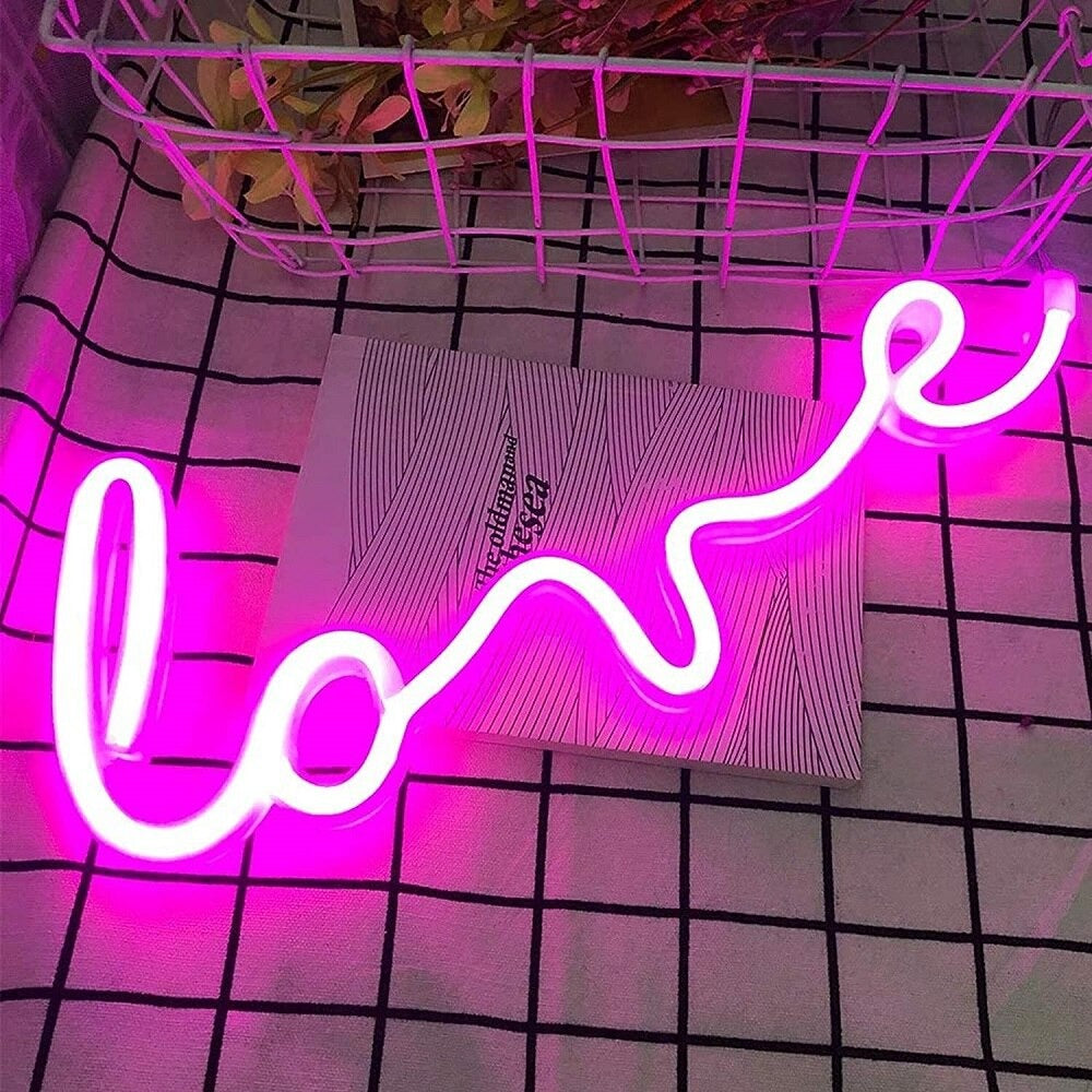 LOVE Neon Nattduksbordslampa – Perfekt för ditt Nattduksbord