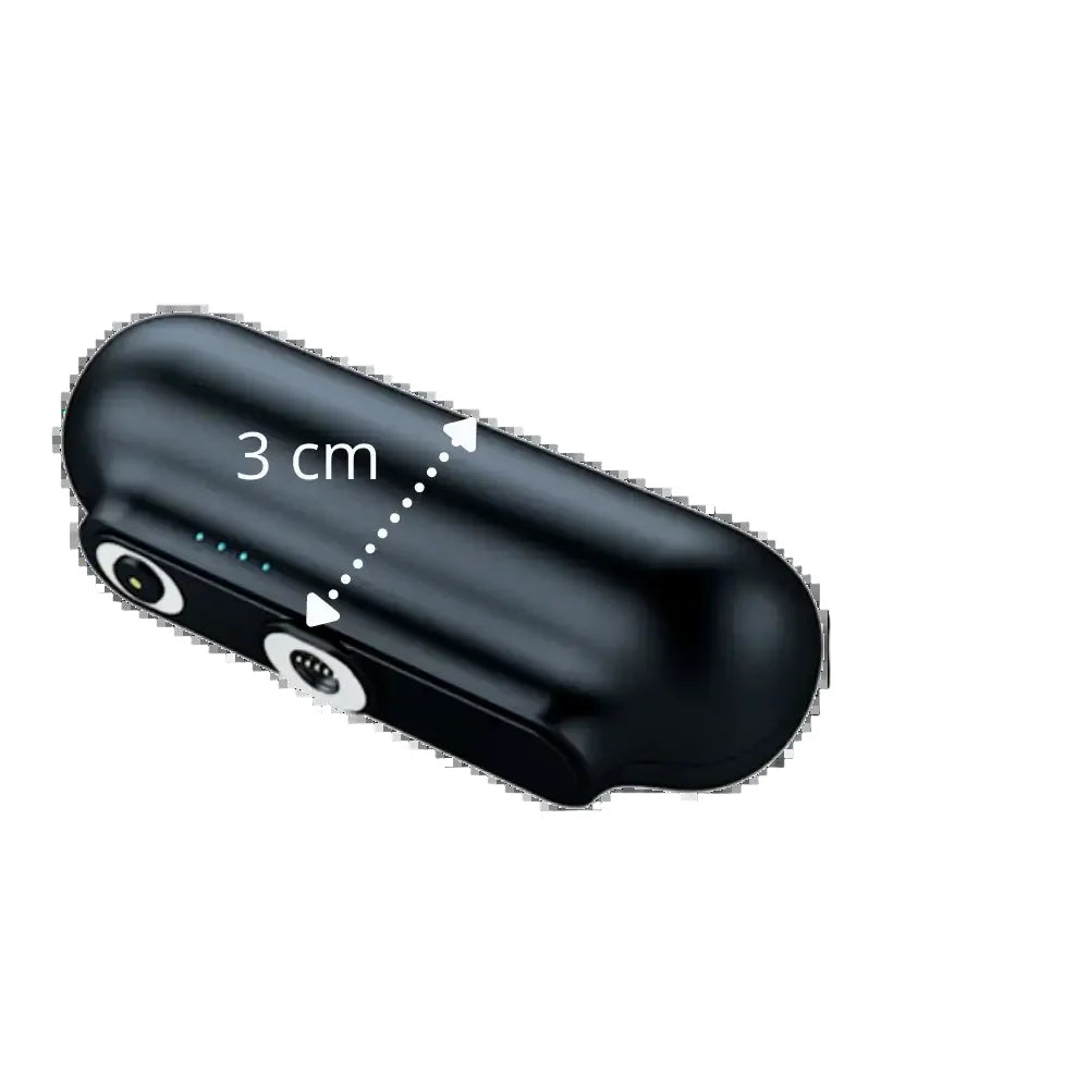 Kompakt bärbar powerbank – Miniladdare med utbytbara kontakter för alla enheter