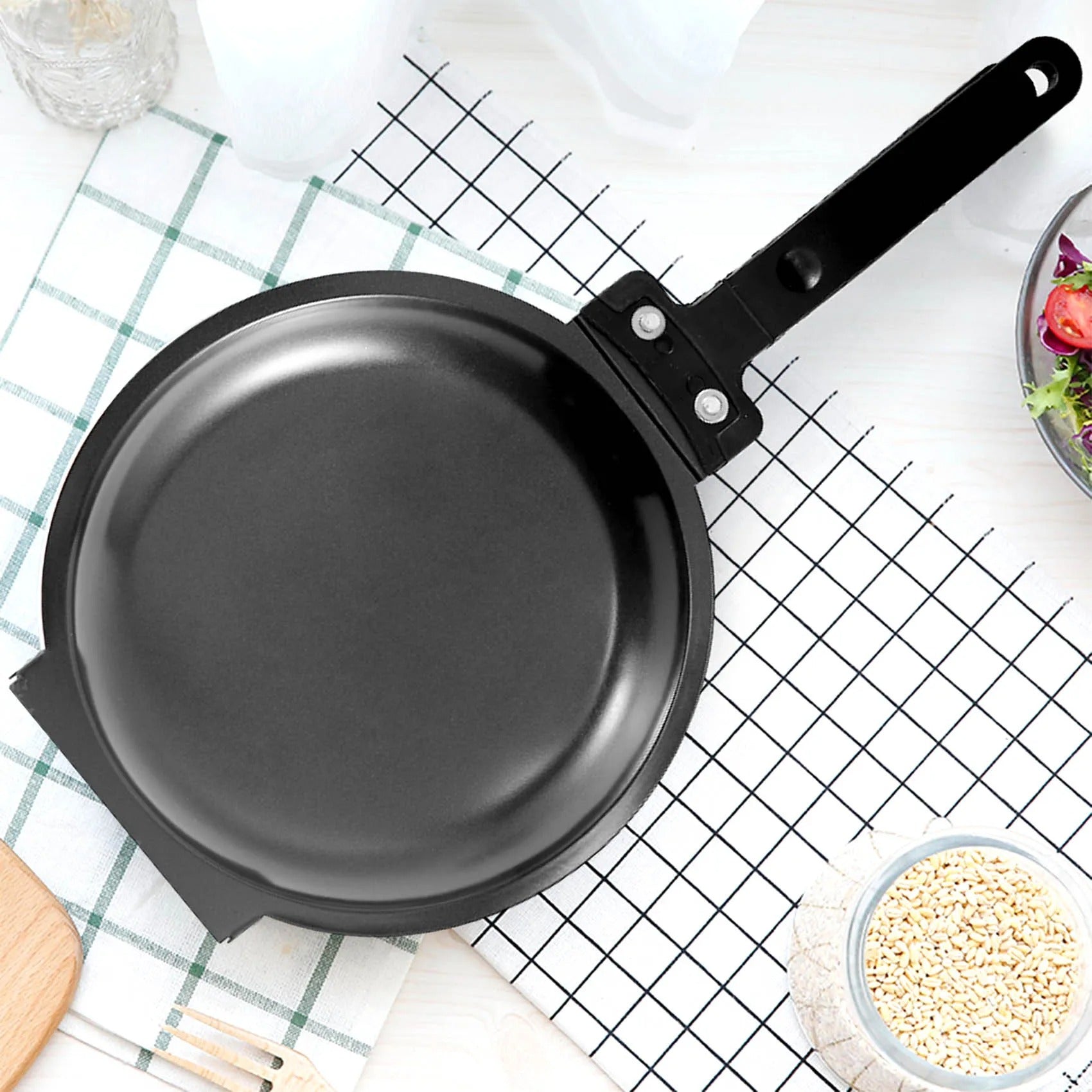 Dubbelsidig non-stick grillpanna - Enkel stekpanna för perfekta måltider