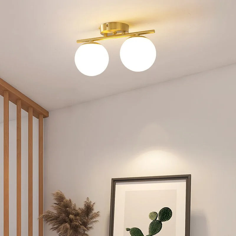 Nordic LED taklampa i glas - elegant vit boll för alla rum