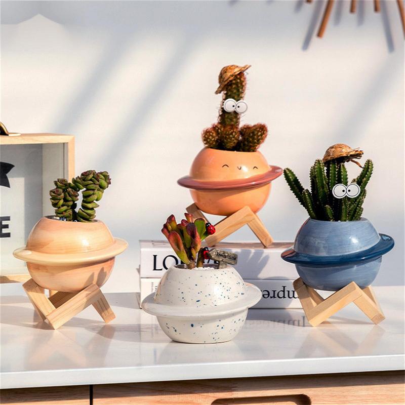 Galaxy-inspirerad keramisk kruka | Blomkruka i planetdesign