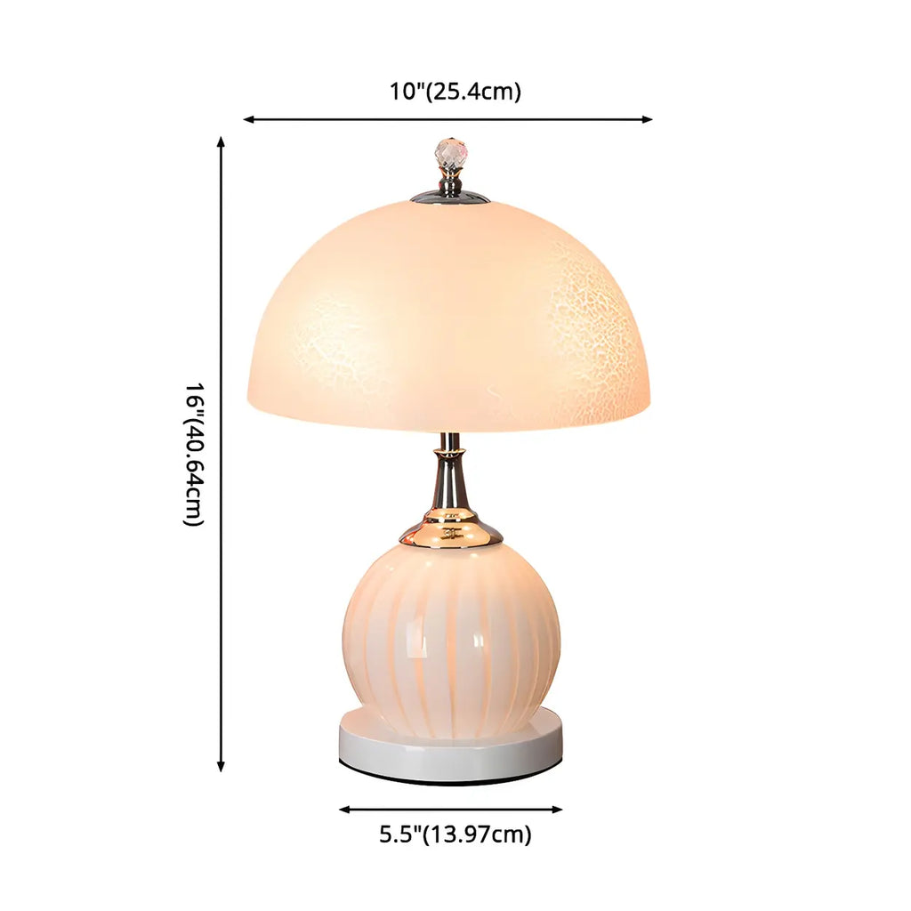 Modern globformad bordslampa med kupolformad glasskärm – Minimalistisk hembelysning