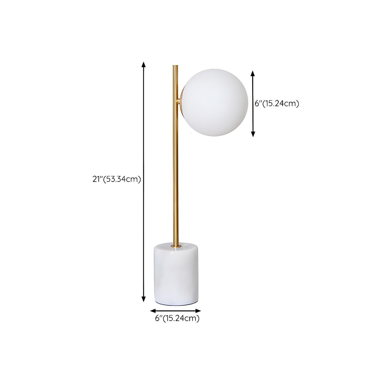 Modern marmor skrivbordslampa – Snygg klotformad skärm för stämningsbelysning