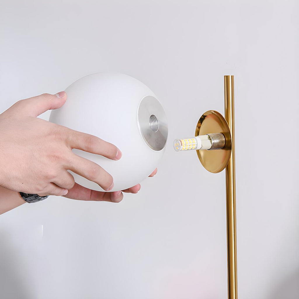 Modern marmor skrivbordslampa – Snygg klotformad skärm för stämningsbelysning