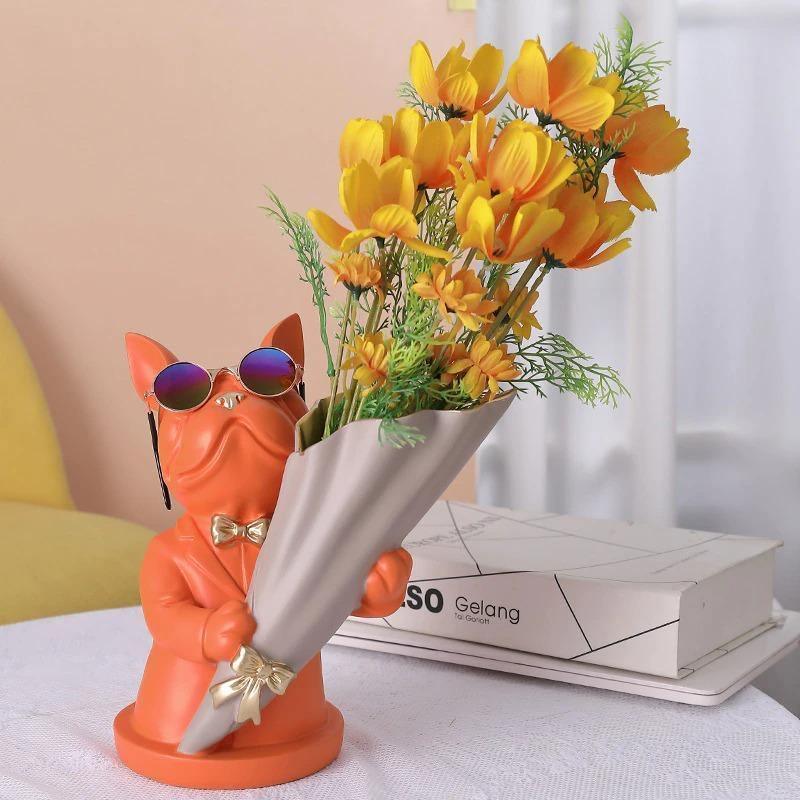FloralPaws - Fransk bulldogg blomvas