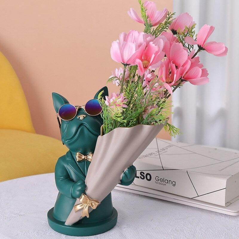 FloralPaws - Fransk bulldogg blomvas