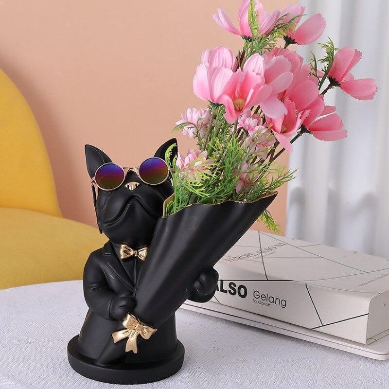 FloralPaws - Fransk bulldogg blomvas