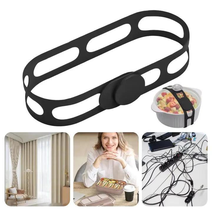 Multifunktionella silikonhållare för mat (2-pack) - Töjbara kökstätningsremmar