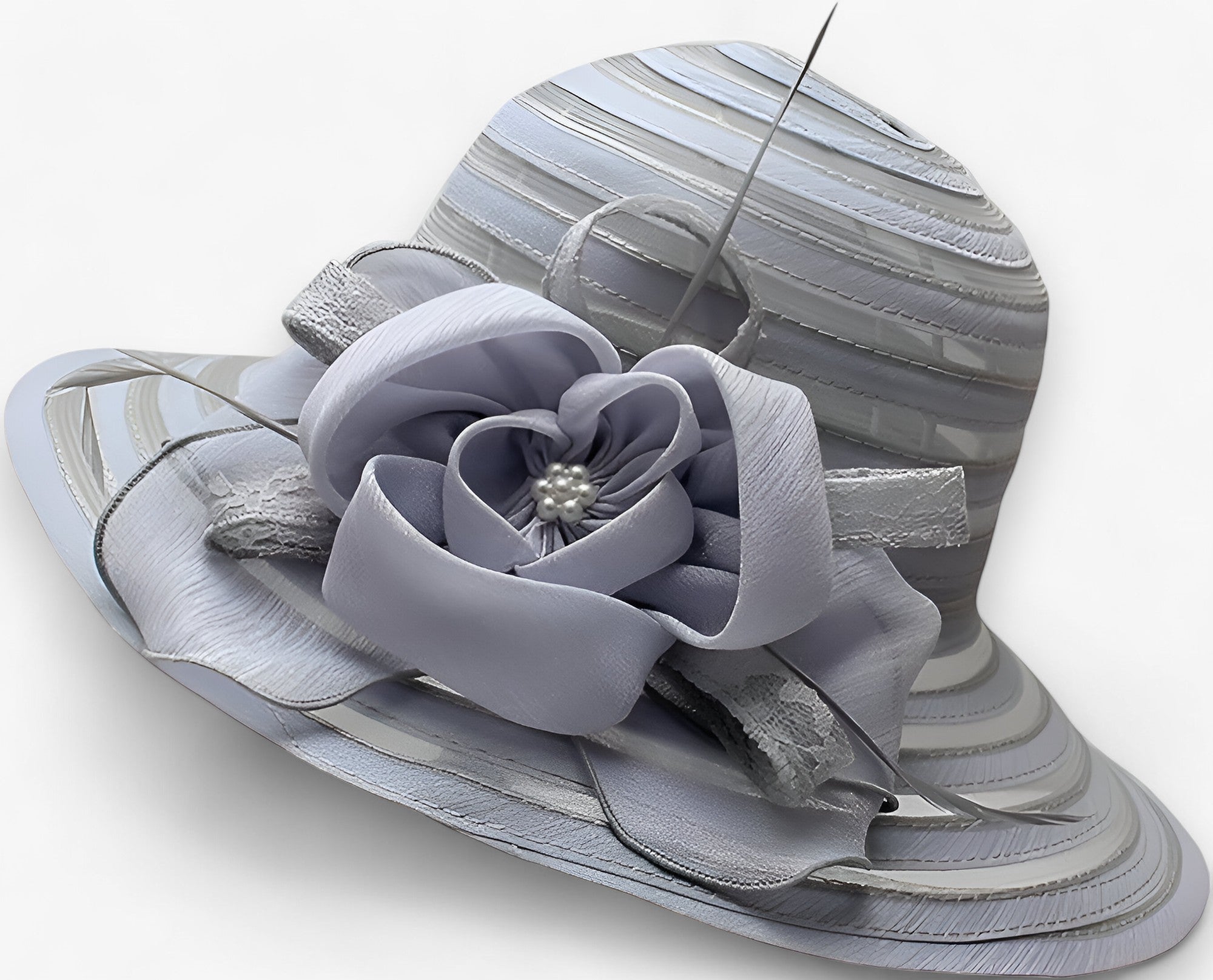 Snygg damhatt i organza med bred brätte – Snyggt solskydd för sommaren utomhus