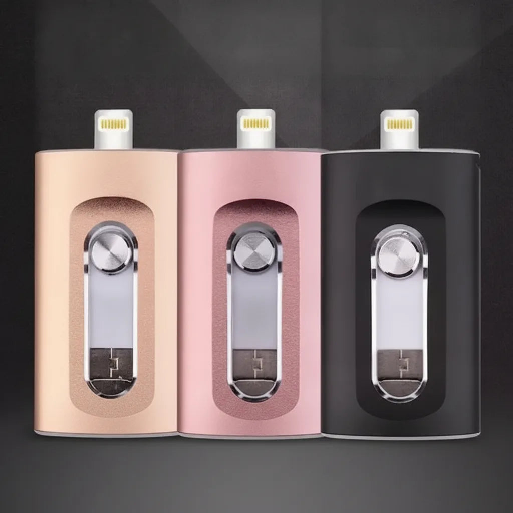 Mobilt USB-minne med flera anslutningar – bärbar lagringsenhet med Lightning-kontakt