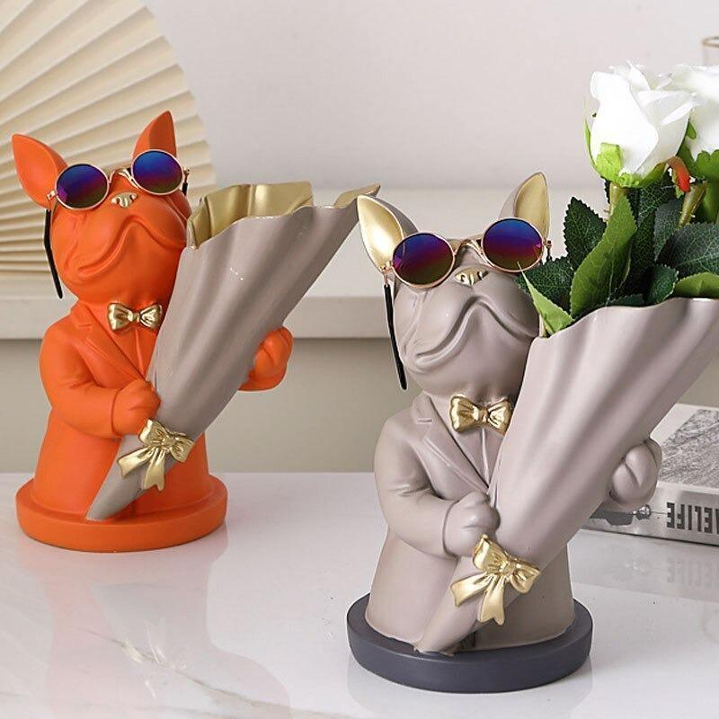 FloralPaws - Fransk bulldogg blomvas