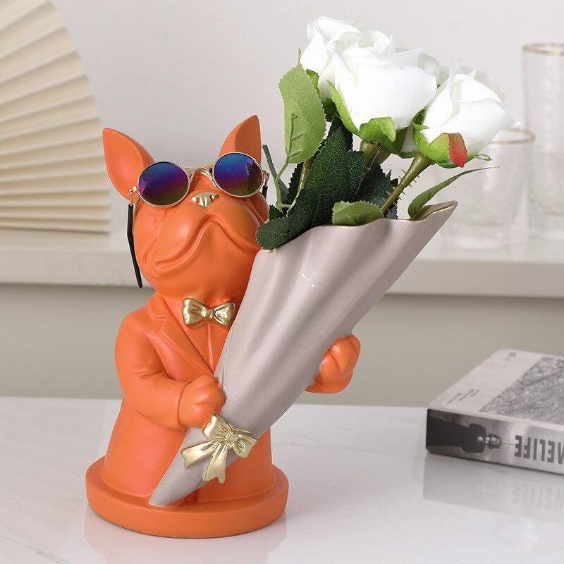 FloralPaws - Fransk bulldogg blomvas