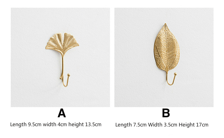 Elegant bladguld väggkrok – Chic nordisk-inspirerad hängare