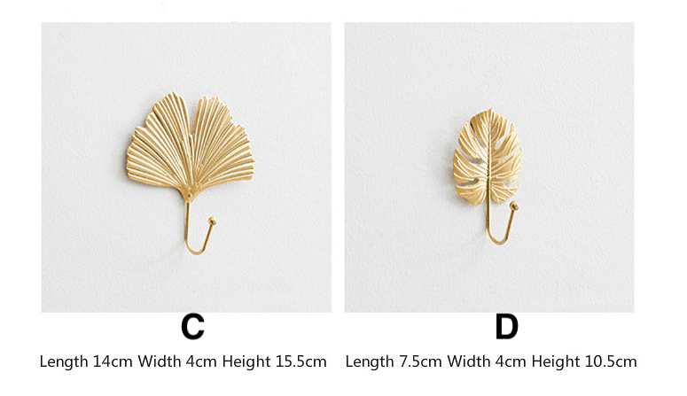 Elegant bladguld väggkrok – Chic nordisk-inspirerad hängare