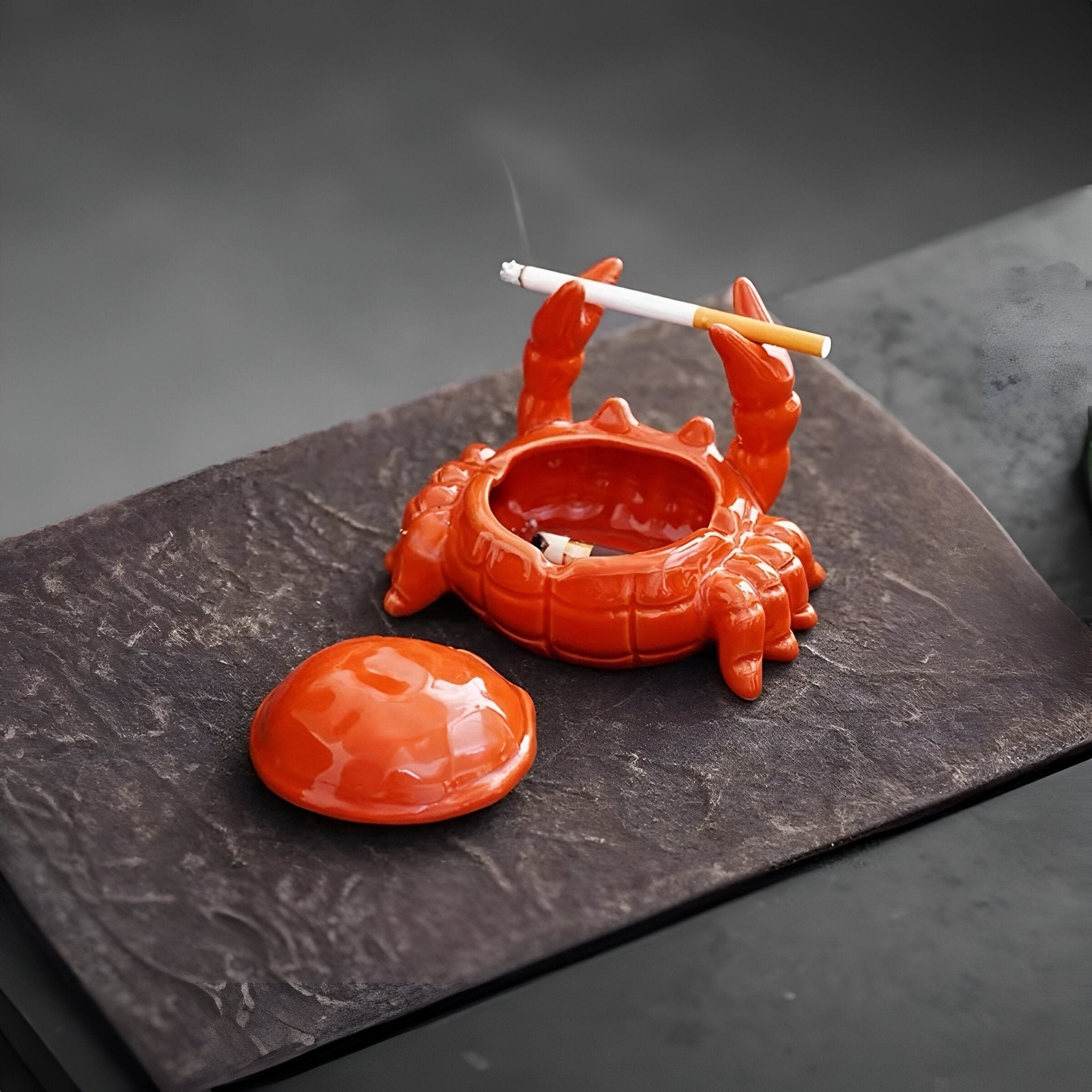 Krabbainspirerad keramisk askkopp – djärv orientalisk design