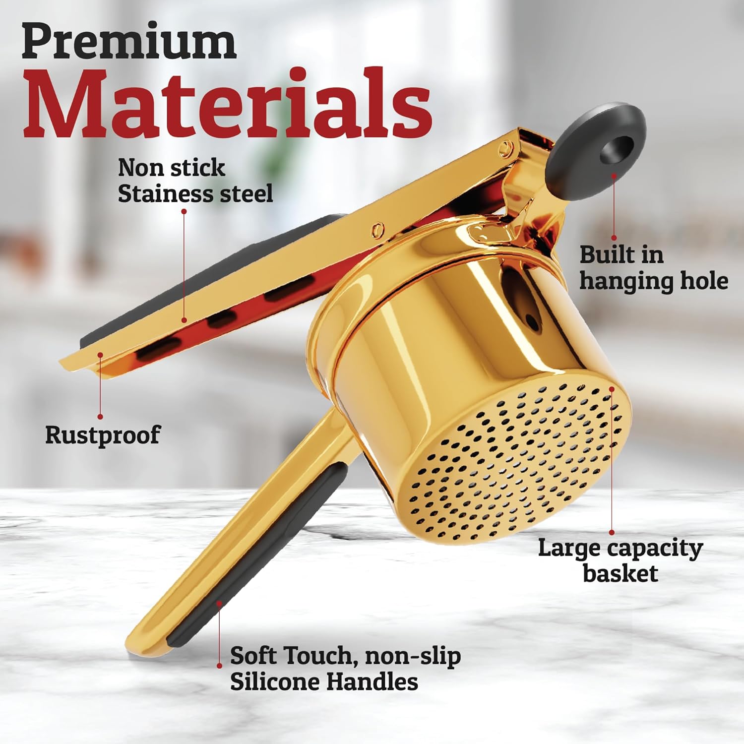 Premium potatisstötare för kök – Kraftigt verktyg för smidig och enkel mosning