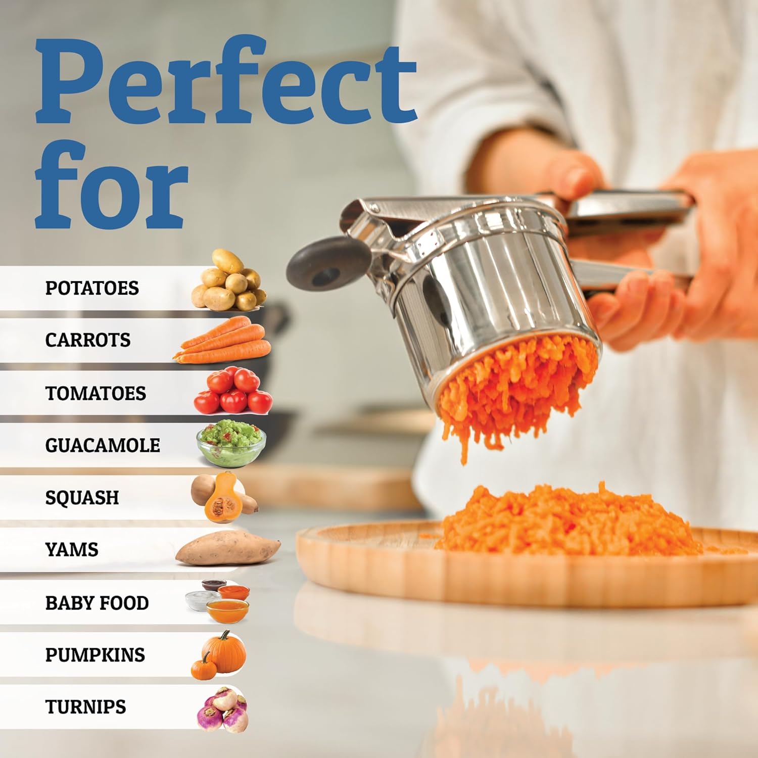 Premium potatisstötare för kök – Kraftigt verktyg för smidig och enkel mosning
