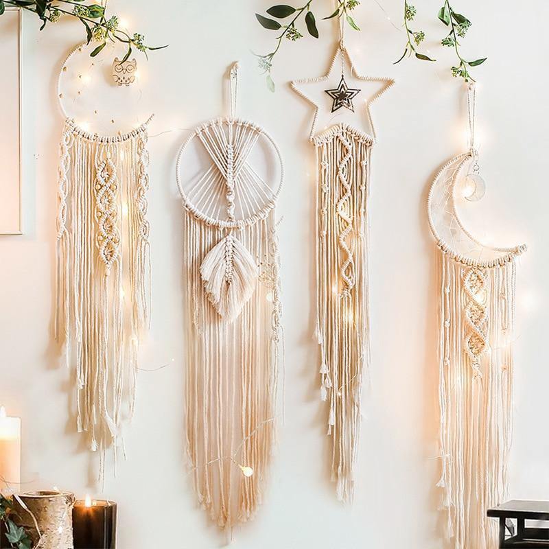 Celestial Macrame Dreamcatcher Vägghängning