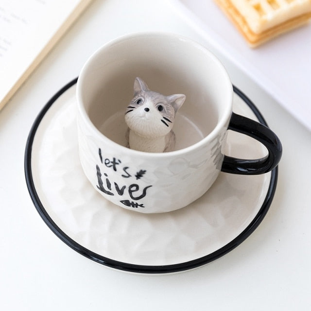 Dold kattmugg i keramik