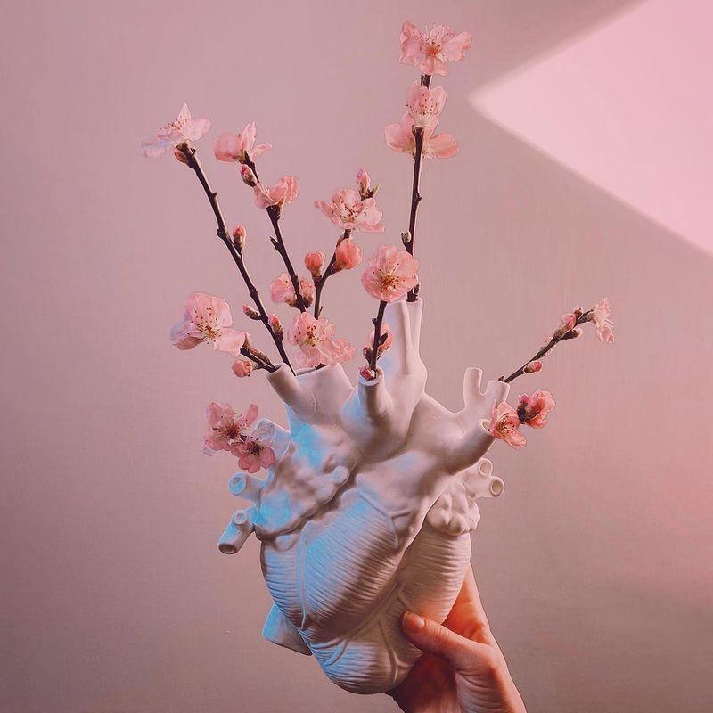 Hjärtformad keramikvas