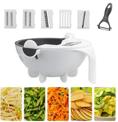 9-i-1 multifunktionell grönsaksskärare – roterande skivare och fruktstrimlare med stor kapacitet