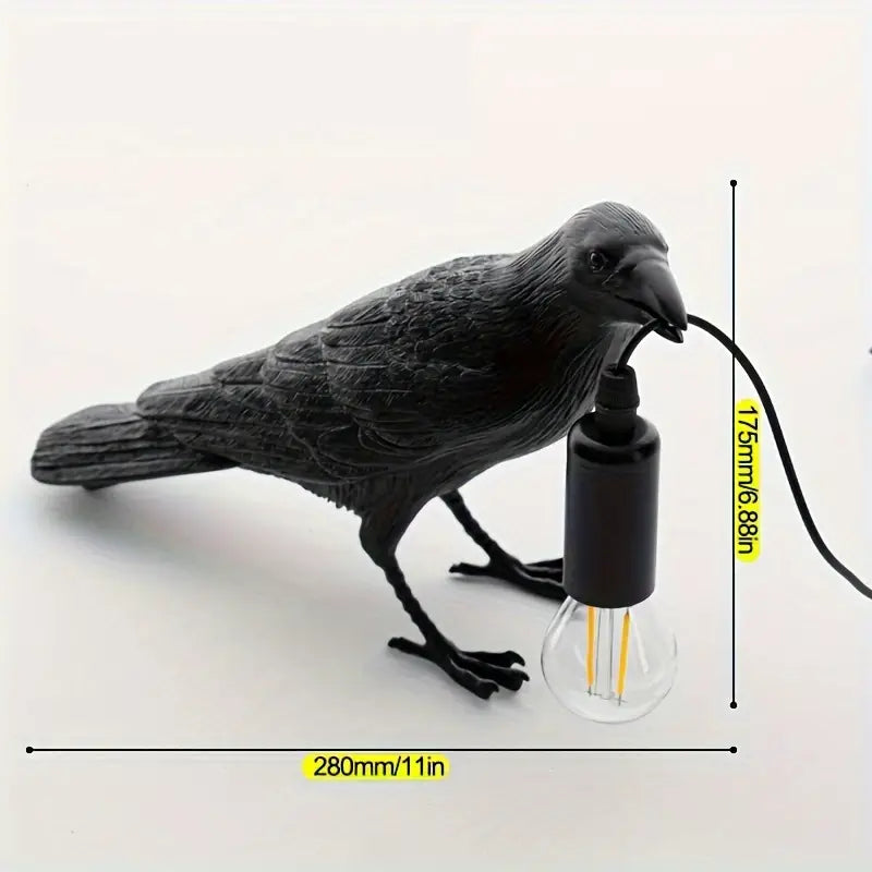 Skulptural bordslampa med djurmotiv – dekorativ belysning med hängande glödlampa
