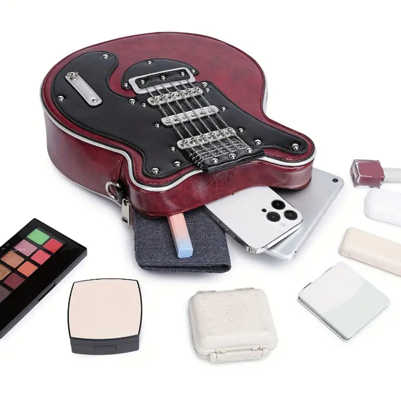 Rockstar - Vintage Retro Gitarr Crossbody Väska