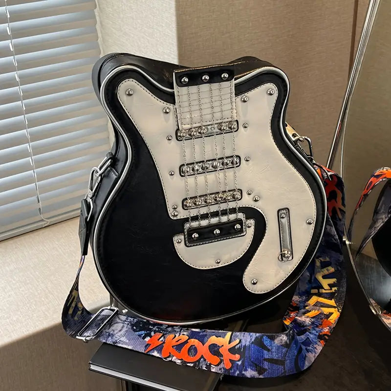 Rockstar - Vintage Retro Gitarr Crossbody Väska
