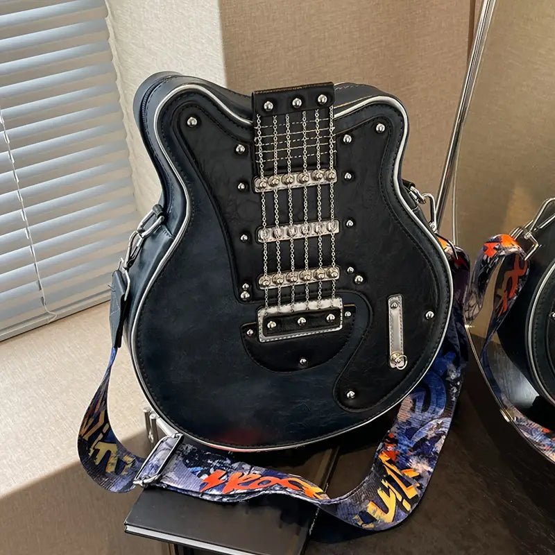 Rockstar - Vintage Retro Gitarr Crossbody Väska